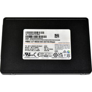 Samsung PM893 960GB 2.5“ 6G SATA SSD MZ-7L39600 MZ7L3960HCJR-00A07