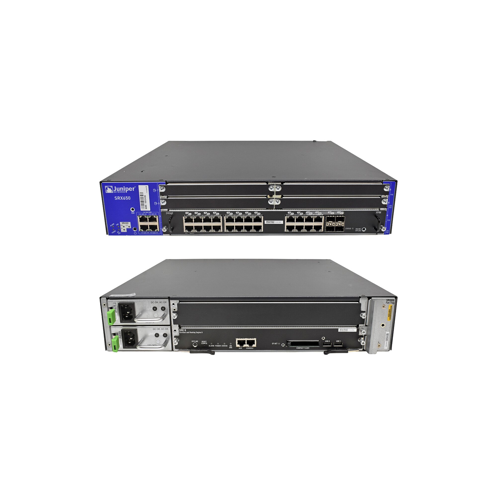 Srx650 Juniper SRX650 32-Port GE Gateway Firewall +Module SRE 6 +Module SRX-GP ...