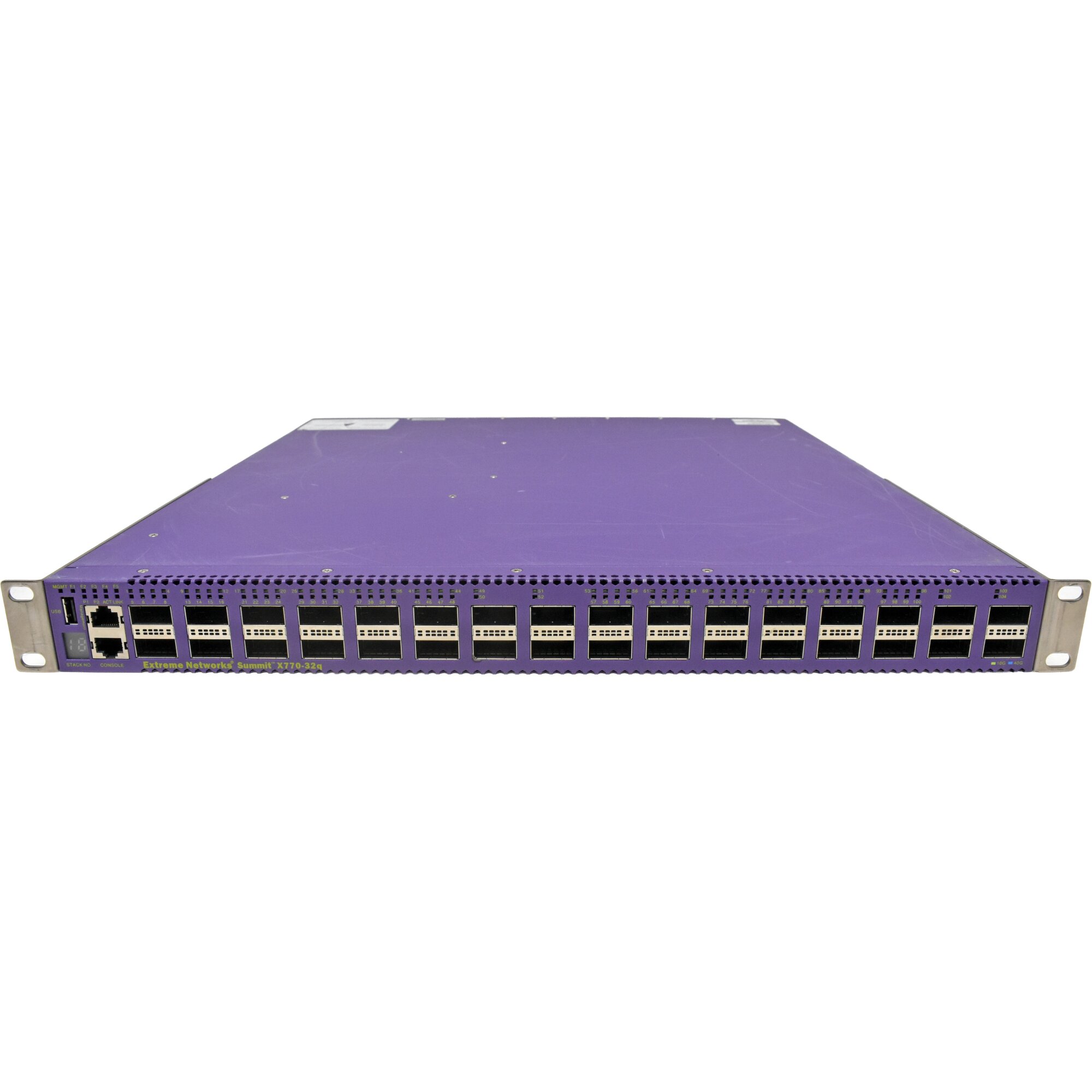 Extreme Summit X770-32q 17700 32-Port QSFP+ 40GE Switch +Rack Ears 1x ...