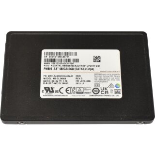 Samsung PM893 480GB 2.5" 6G SATA SSD MZ-7L34800 MZ7L3480HCHQ-00A07