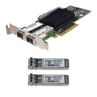 Fujitsu A3C40195667 Emulex LPE31002-M6 Dual-Port 16G FC SFP+ PCIe x8 Server Adapter +Mini GBICs LP