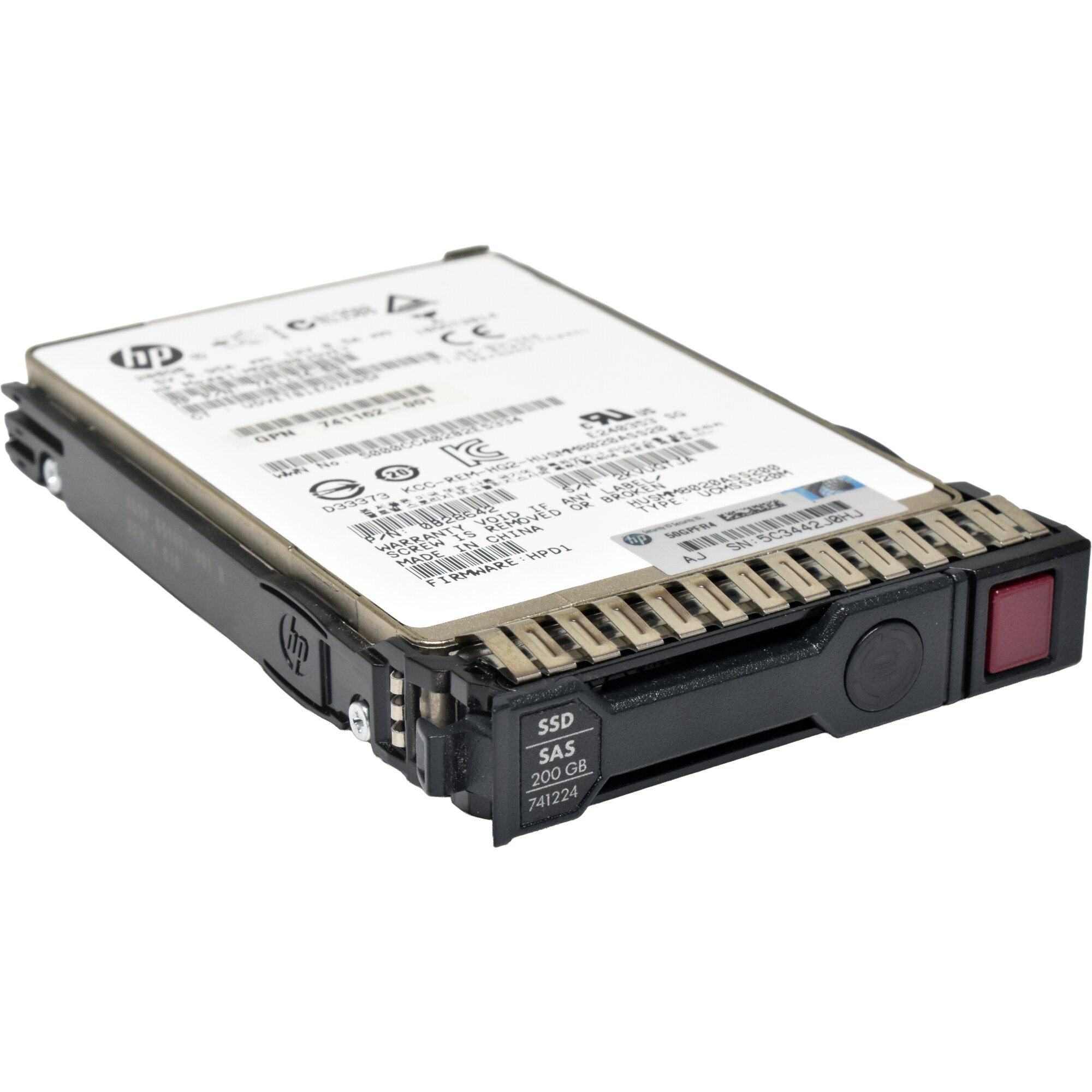 HP HGST 200GB 2.5" 12G SAS SSD HUSMM8020ASS200 741224-001 +Caddy