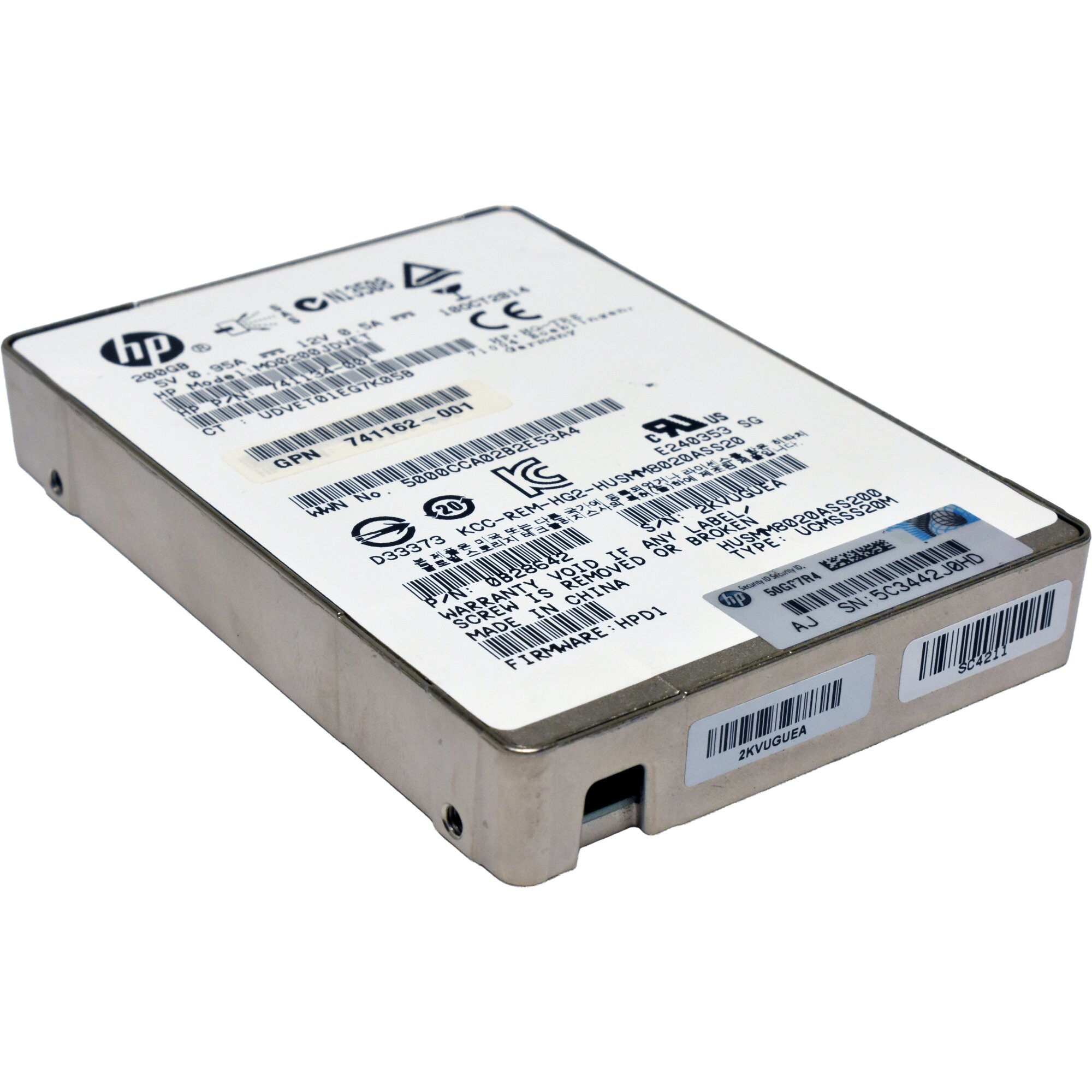 HP HGST 200GB 2.5" 12G SAS SSD HUSMM8020ASS200 741134-001 - Piospartslap