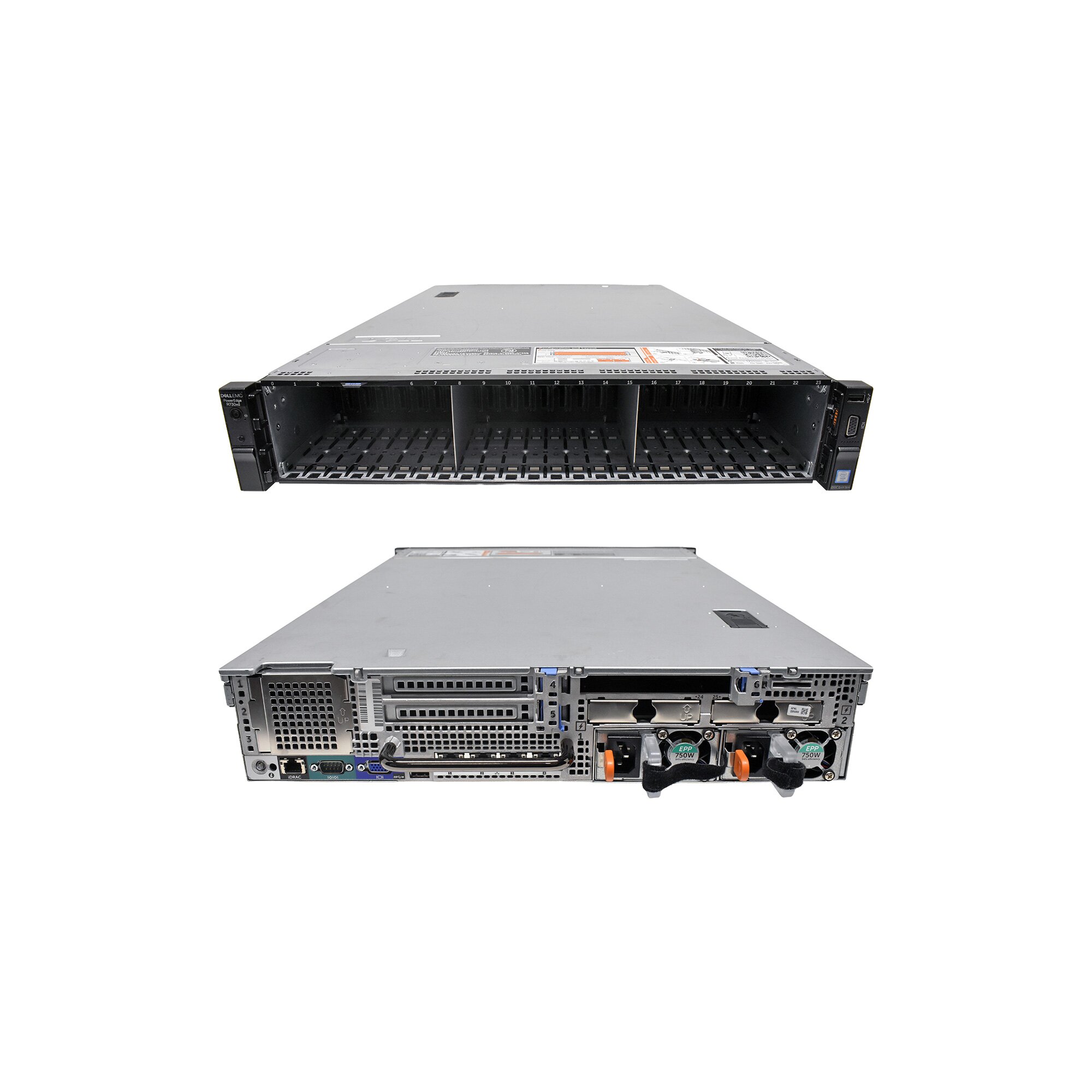 Dell PowerEdge R730xd Rack Server 2U ohne CPU mit 2x Kühler ohne RAM ...