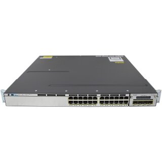 Cisco Catalyst WS-C3750X-24P-S 24-Port PoE GE Switch +Module C3KX-NM-1G 1x PSU Rack Ears