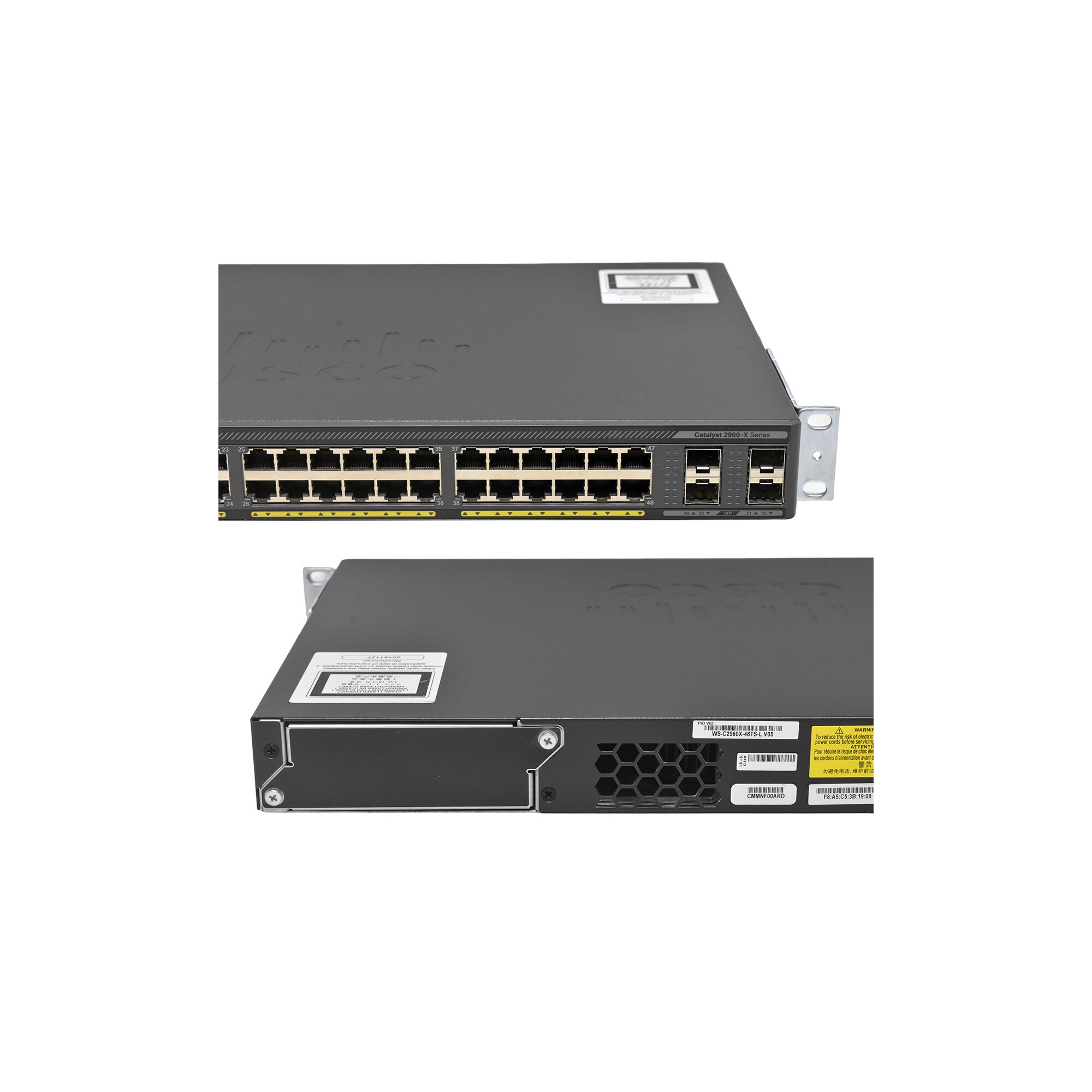 Sfp Fuel Rack Cisco WS-C2960X-48TS-L 48-Port RJ-45 GE Switch 4x SFP +Rack Ears ...