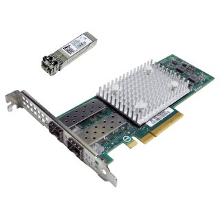 DELL 05252W QL41112 Dual-Port 10G SFP+ Network Adapter PCIe 3.0 x8 + 1x GBIC