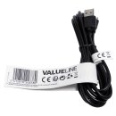 VALUELINE VLCT60500B20 USB 2.0 Cable Type-A to Micro-B Plug 2m length black NEW