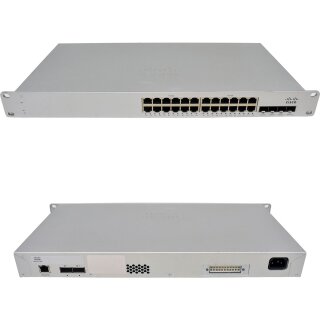 Cisco Meraki MS210-24P 24-Ports PoE RJ-45 GE 4-Ports SFP GE Cloud Managed Switch Unclaimed