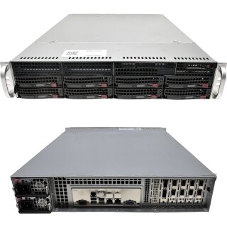 Supermicro CSE-825 2U Rack Server Mainboard X12DPi-N6 2x Intel Gold Prozessor 6342 2.80 GHz 24C 256GB RAM 2x 960GB NVMe 8 Bay 3.5 Zoll