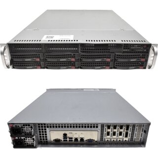 CSE-825 2U Rack Server Mainboard X12DPi-N6 2x Intel Gold Prozessor 6326 2.90 GHz 16C 256GB RAM 2x 960GB NVMe 8 Bay 3.5 Zoll
