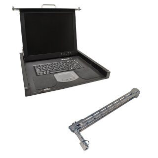 Fujitsu KVM Rack Console RC25 17" TFT INT QWERTY 1U S26361-K1387-V200 +Cable arm