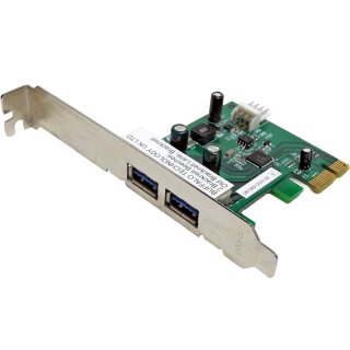 BUFFALO IFC-PCIE2U3S2-EU Dual-Port USB 3.0 PCIe x1 Adapter Card D108BF-2-10A FP