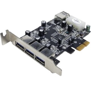 DeLock 89281 Quad-Port USB 3.0 Type-A PCIe2.0  x1 Adapter Card FP
