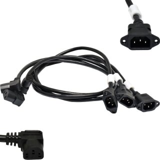 3xNetzkabel C14 C13 Power Kabel Schwarz 1m 10A 250V Verlängerung for G431-MM1