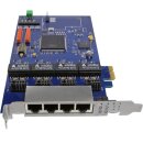 Junghanns QuadBRI 2.0 PCIe x1 ISDN - VoIP Netzwerkkarte HFC-4S für Linux + Cable
