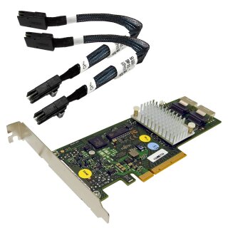 Fujitsu D2607-A21 GS1 Dual-Port 6Gb PCIe x8 SAS RAID Controller FP +2x SAS Cable
