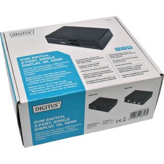 Digitus DS-12870 Dual-Port Single Display 4K HDMI KVM Switch NEW NEU