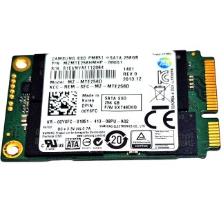 DELL 00Y6FC Samsung MZ-MTE256D SSD PM851 mSATA 256GB for Dell Laptops/Notebooks