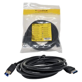 DeLock 3m USB A male to B male 3.2 Gen1 Cable NEW NEU