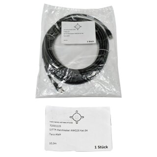 Geiger 72001225 RJ-45 S/FTP-Patchkabel AWG26 Kat.6A Tyco AMP 10m schwarz NEW NEU