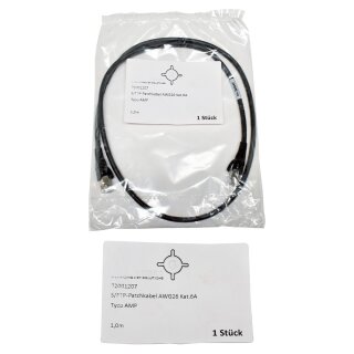 Geiger 72001207 RJ-45 S/FTP-Patchkabel AWG26 Kat.6A Tyco AMP 1m schwarz NEW NEU