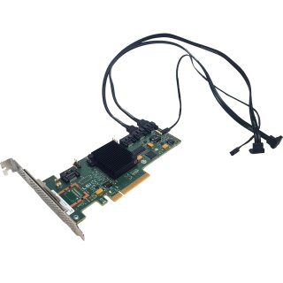 HP LSI SAS9212-4i 4-Port 6Gb PCIe x8 SAS/SATA RAID Controller 694504-001 +3x Cable