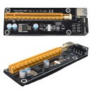PCIE164P-N03 VER 006 PCI-E 1x to 16x Backplane black/yellow +Adapter PCE2PCE-N06 black +USB 3.0 Cable 60cm black