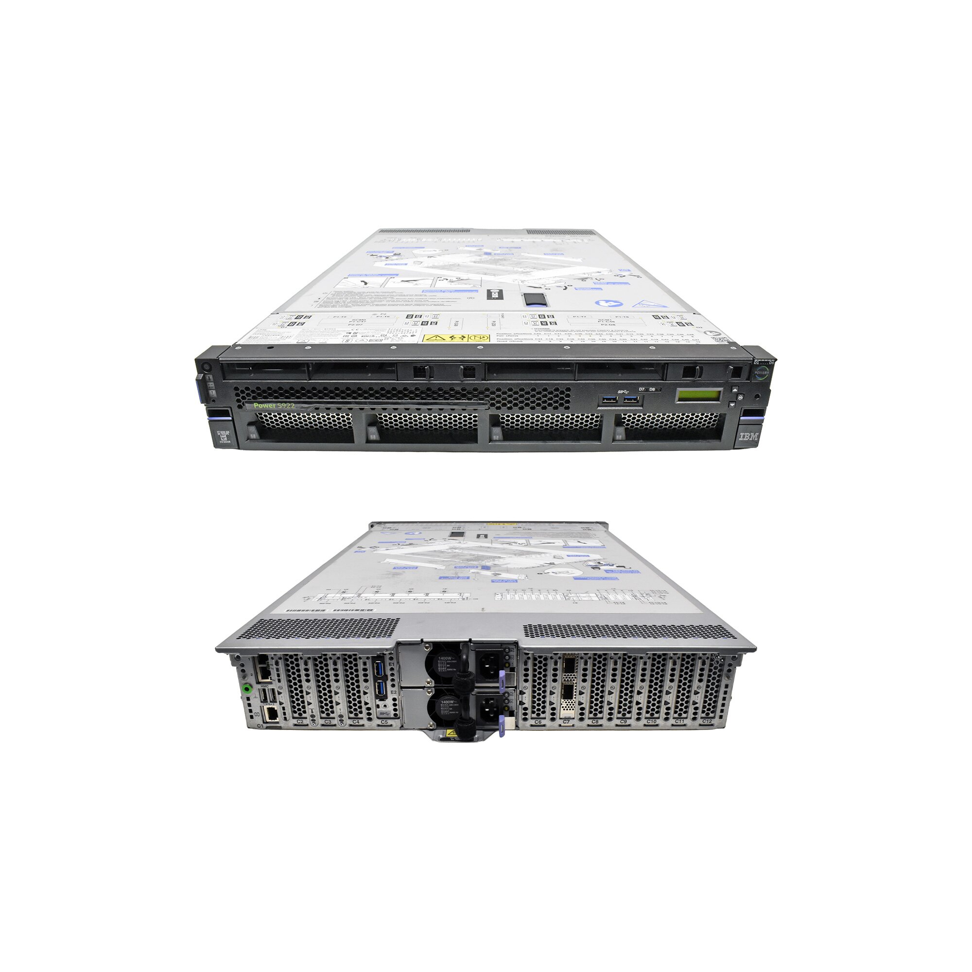 Power9 Box Image IBM Power S922 Server 2x Power9 CPU 10C 0 GB PC4 8x SFF 2,5 2U 2-Port ...