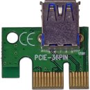 PCE164P-N02 VER 005S PCI-E 1x to 16x Backplane blue +Adapter PCIE-36PIN green +USB 3.0 Cable 60cm blue