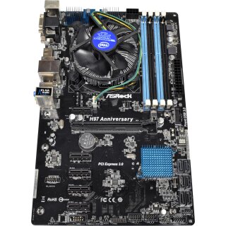 ASRock H97 Anniversary 80-MXGWC0-A1A02 LGA1150 Celeron G1840 4 Slots DDR3/3L ATX Mainboard +FAN