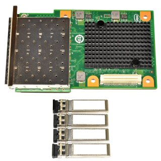 Intel ETH OCP X527-DA4 J43972-001 Quad-Port 10G SFP+ OCP Mezzanine NIC +Mini GIBICs