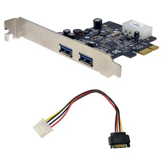 StarTech PEXUSB3S25 Dual-Port USB 3.2 PCIe2.0 x1 Expansion Card FP +Cable