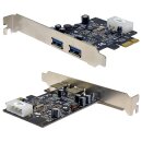 StarTech PEXUSB3S25 Dual-Port USB 3.2 PCIe2.0 x1 Expansion Card FP +Cable