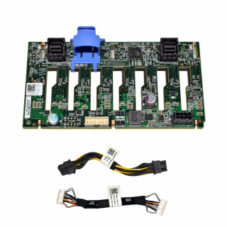 DELL 0R3GPC 8-Port 2.5" SFF SAS/SATA Drive Backplane for PowerEdge + 2x Cables