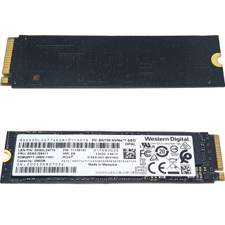 Lenovo 5SS0V26411 WD PC SN730 OPAL SSS0L24774 256GB SSD M.2 2280 NVMe PCIe3.0 x4