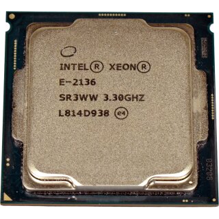 Intel Xeon E-2136 Processor 6-Core 3.30GHz 12 MB Cache SR3WW FCLGA1151
