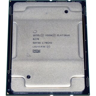 Intel Xeon Platinum 8270 Processor 26-Core 2.70GHz 35.75MB Cache FCLGA3647 SRF96