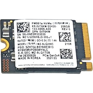 DELL 0VT6KM Samsung PM991a MZ-9LQ256C 256GB SSD M.2 2230 NVMe PCIe Gen3 x4