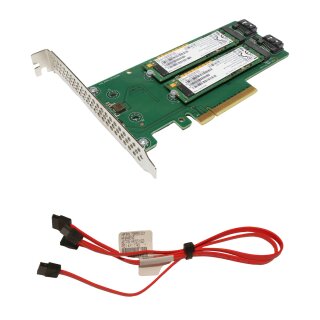 HP 759238-001 759505-001 Dual M.2 SATA PCIe x8 Riser Card +2x M.2 SATA SSDs +Cables FP