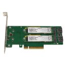 HP 759238-001 759505-001 Dual M.2 SATA PCIe x8 Riser Card +2x M.2 SATA SSDs +Cables FP