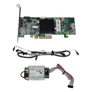 Areca ARC-1214-4i Single-Port 6G SAS 1GB Cache RAID Controller +Cables +BBU FP