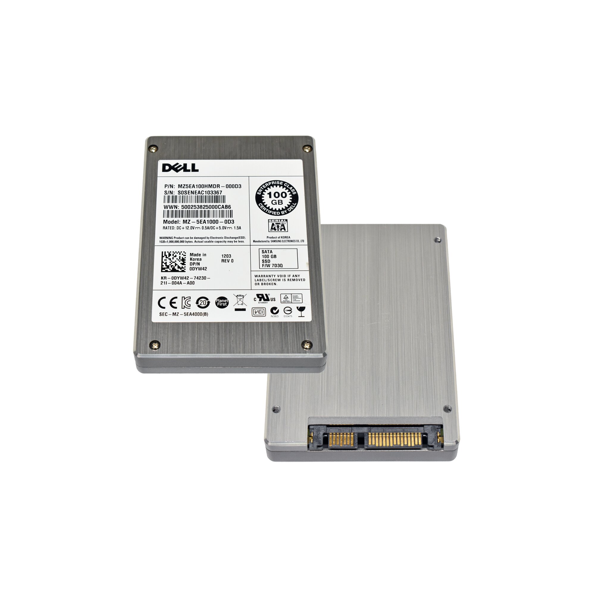 Dell 100GB 2.5 SATA SSD 0DYW42 MZ 5EA1000 0D3