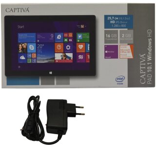 Captiva PAD 10.1 Windows HD 10,1 Zoll Intel CPU 2GB RAM 16GB Flash Win8.1 32-bit