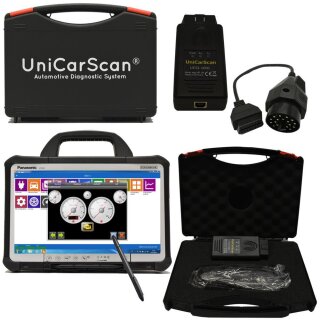 UniCarScan OBD-2 diagnostic system + BMW adapter + Panasonic TOUGHBOOK CF-D1