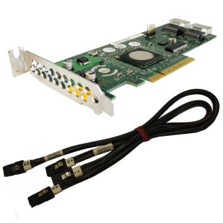 Fujitsu Primergy 8 Kanal RAID-Controller SAS PCI-E X8 D2507-C11 GS1 +2x Kabel LP