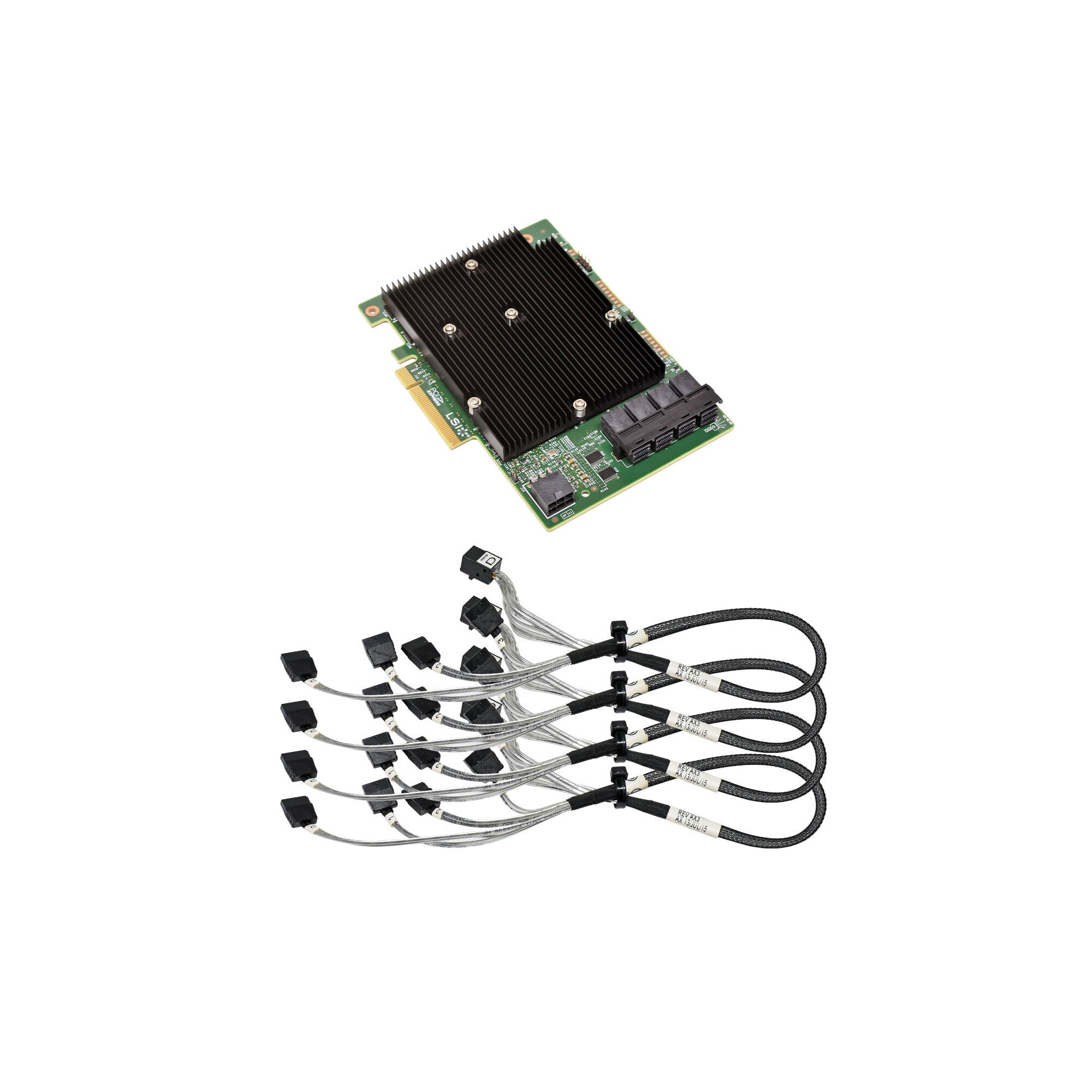 Carte Contrôleur LSI SAS 9300-16i HBA 12Gbps 16 Ports Interne - PCIe 3.0 X8 - Windows/Linux/VMware/FreeBSD