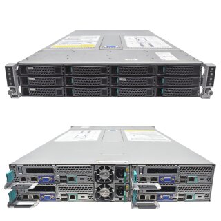 Intel 4 Node Server H2000 4x Node S2600KP 8x E5-2630 V3 CPU 128 GB RAM PC4 12x LFF 3,5