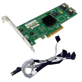 LSI SAS3081E-R 3Gb/s PCIe x8 SAS/SATA RAID Controller L3-00159-02E FP + Kabel