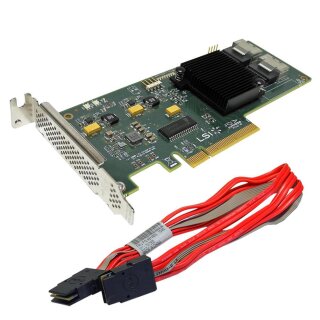 LSI SAS9211-8i 6 Gb/s PCIe x8 SAS/SATA RAID Controller H3-25250-02C + Kabel